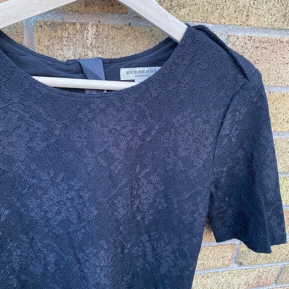 Burberry London Floral Zip Dress Black Mohair Pattern Size 8 - Picture 9 of 16